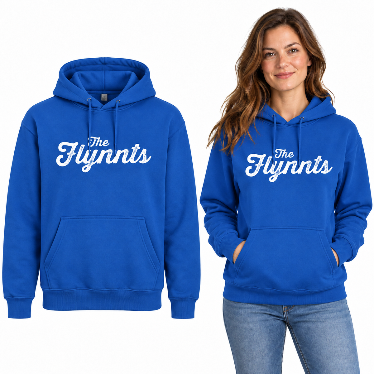 The Flynnts Hoodie in Royal – The Flynnts logo mockup