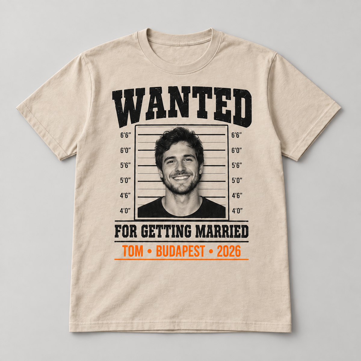 Personalised Wanted Mugshot Stag Do T-Shirt