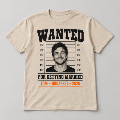 Personalised Wanted Mugshot Stag Do T-Shirt