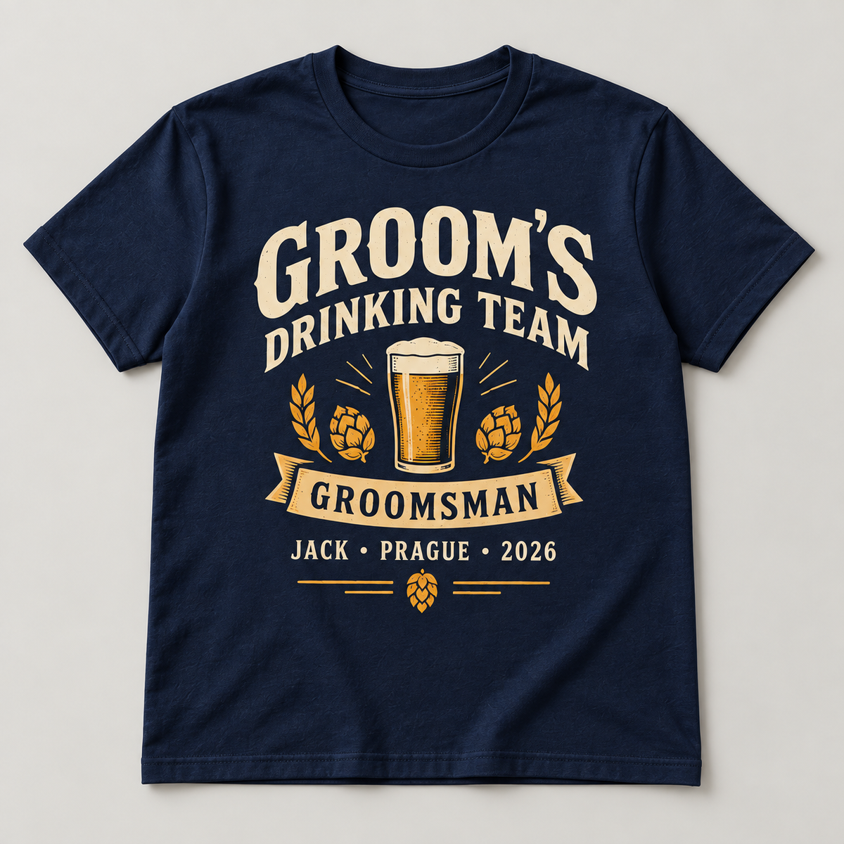 Personalised Groom’s Drinking Team Stag Do T-Shirt