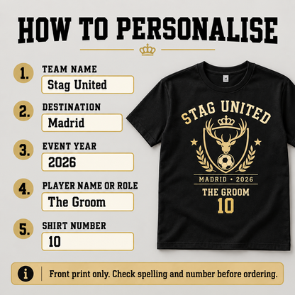 Personalised Stag United Football T-Shirt