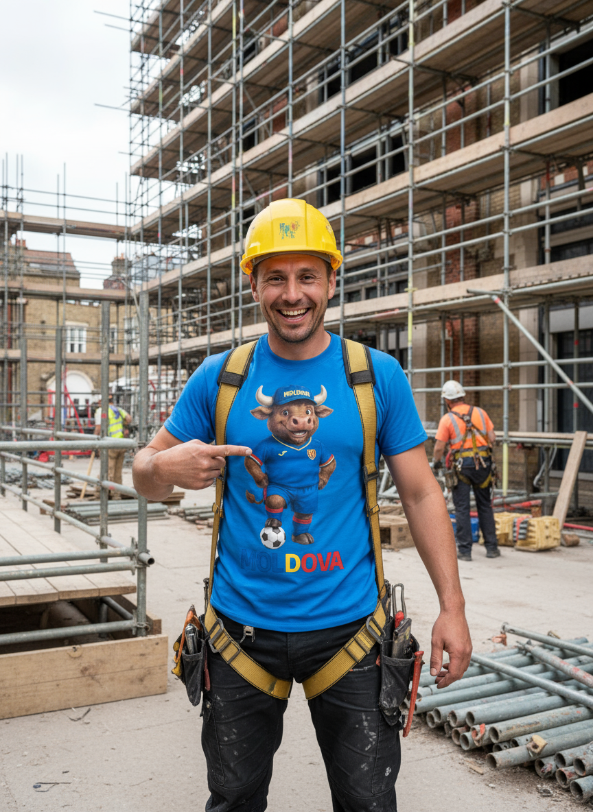 Football funny’s. The Moldovan Bull,  in the National Football kit