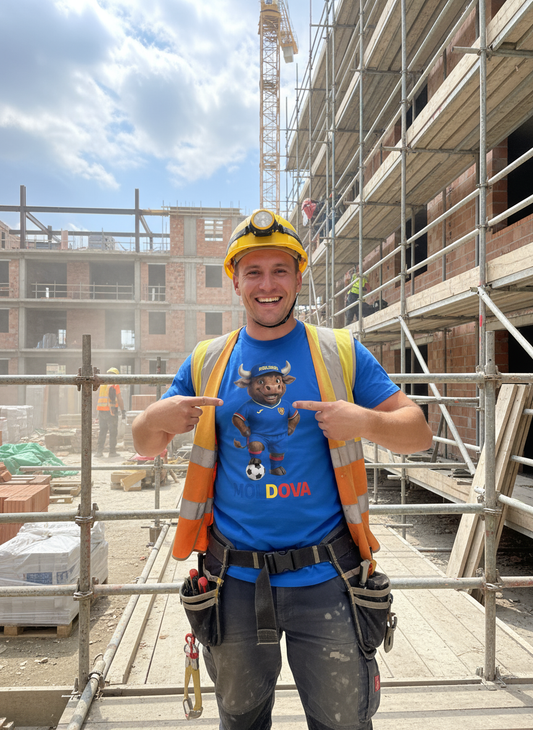 Football funny’s. The Moldovan Bull,  in the National Football kit