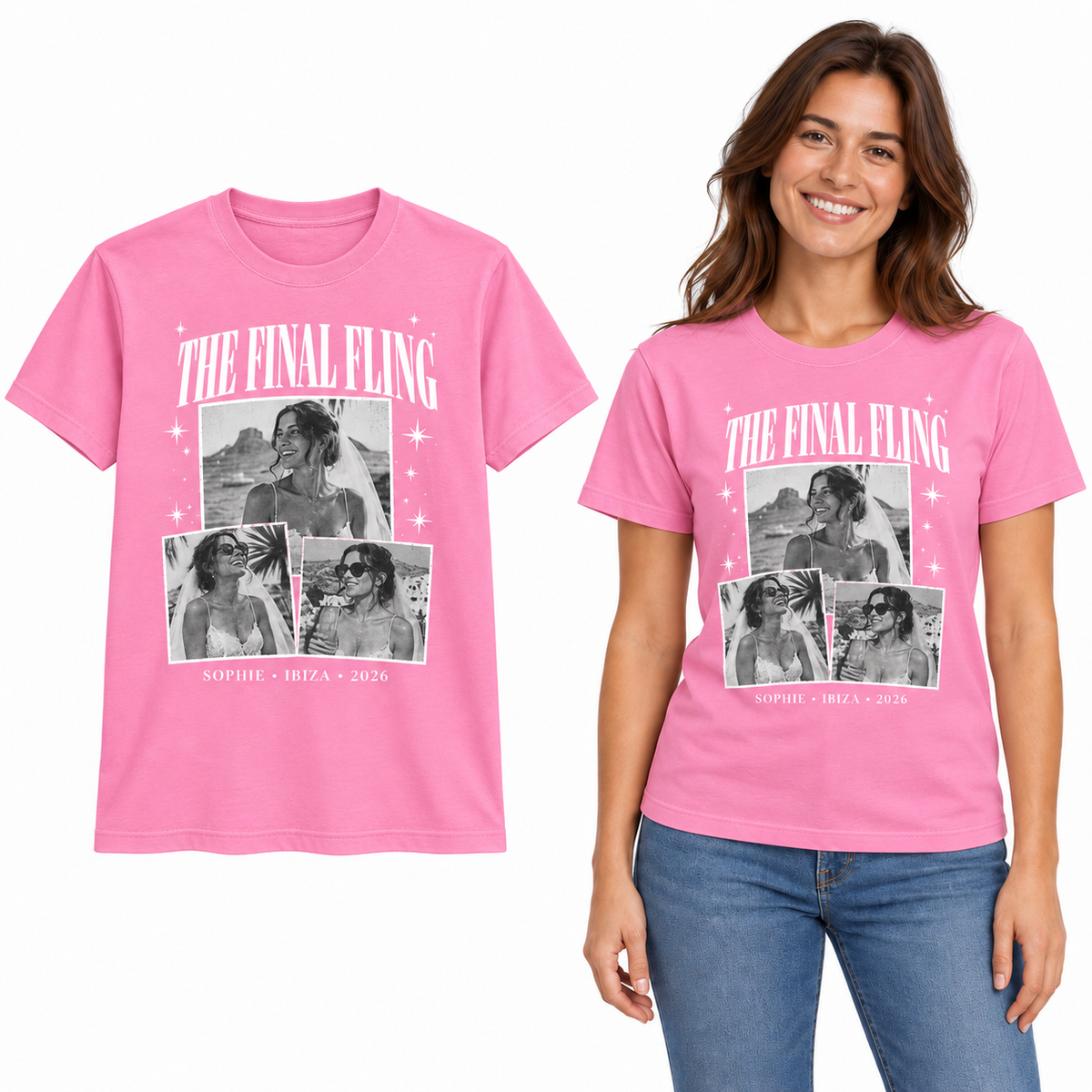 The Final Fling Personalised Photo Hen Party T-Shirt