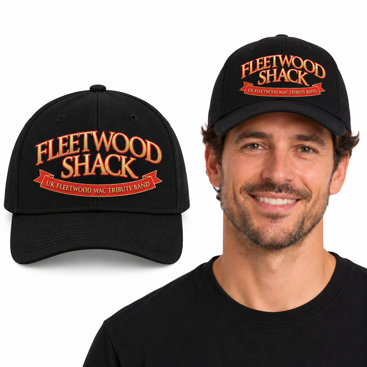 Fleetwood Shack Baseball Cap - Uneek UC432 in Black - garment and model mockup