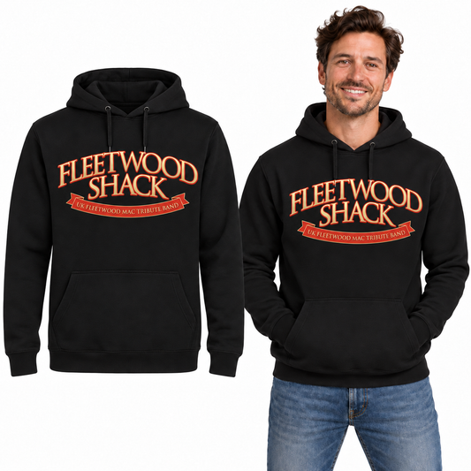 Fleetwood Shack Premium Hoodie - Uneek UC501 in Black - garment and model mockup