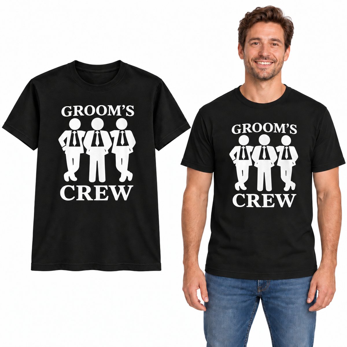 The Groom Crew Beer Glass Stag T-Shirts