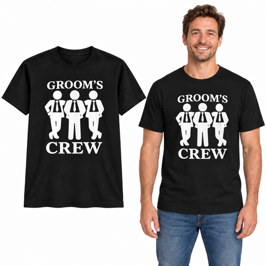 The Groom Crew Beer Glass Stag T-Shirts