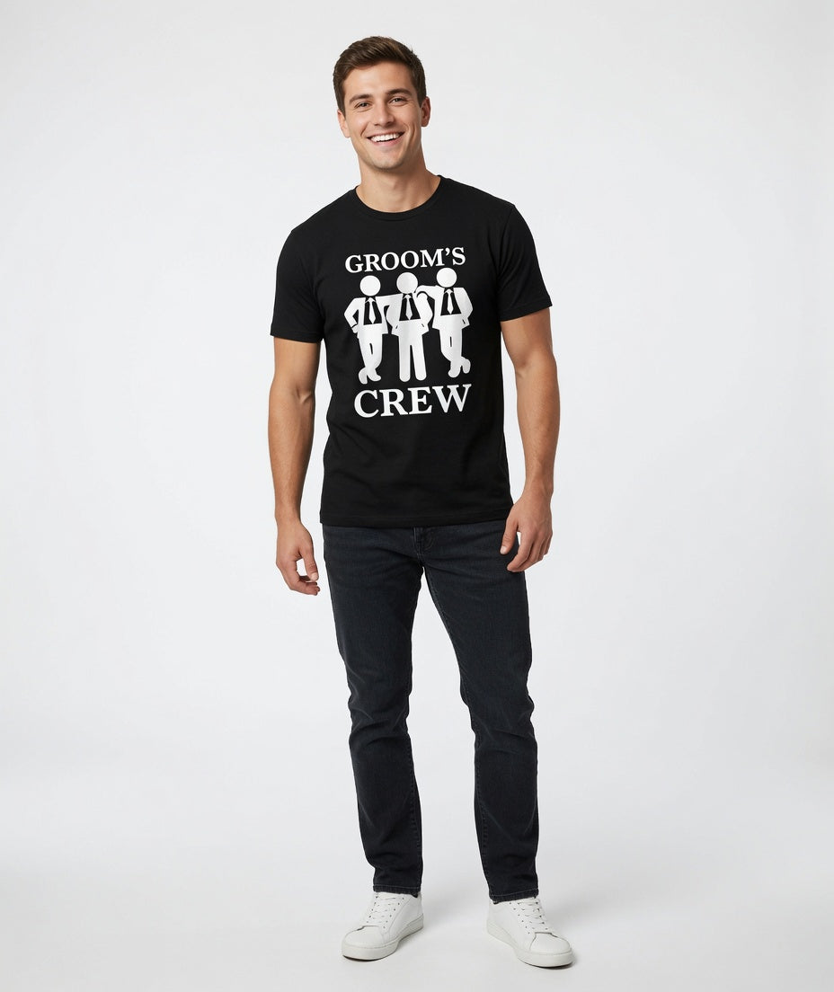 The Groom Crew beer glass stag do T-shirts by maxeD-uP