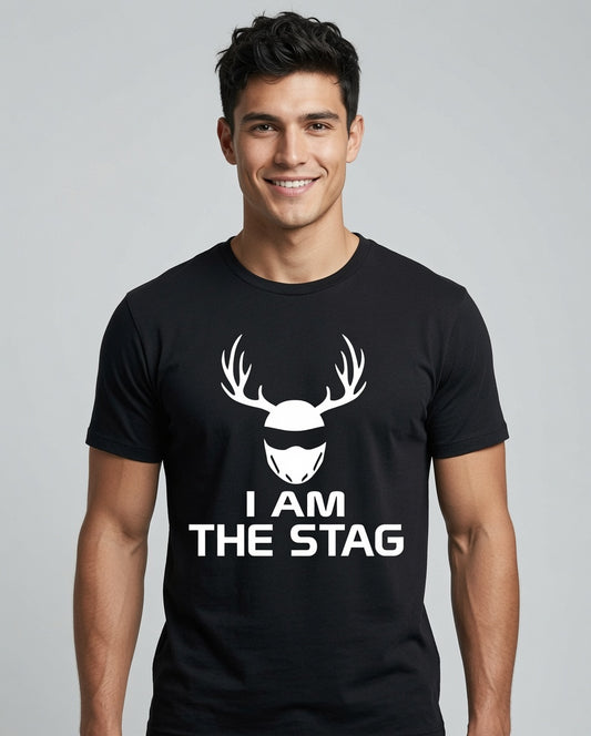 I Am The Stag funny stag do T-shirt by maxeD-uP