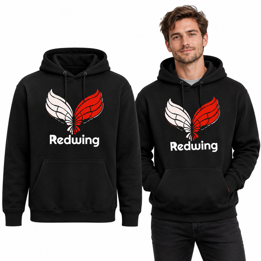 Redwing Classic Hoodie - Uneek UC502 in Black - Redwing garment and model mockup