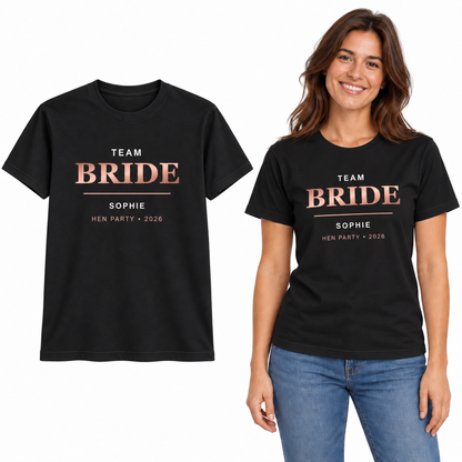 Rose Gold Team Bride Hen Party T-Shirt