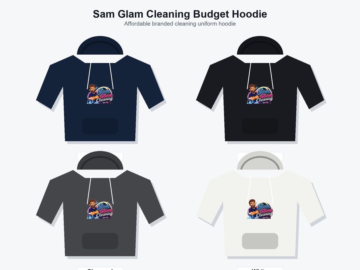 Sam Glam Cleaning Budget Hoodie - Multicolor custom printed garment by maxeD-uP
