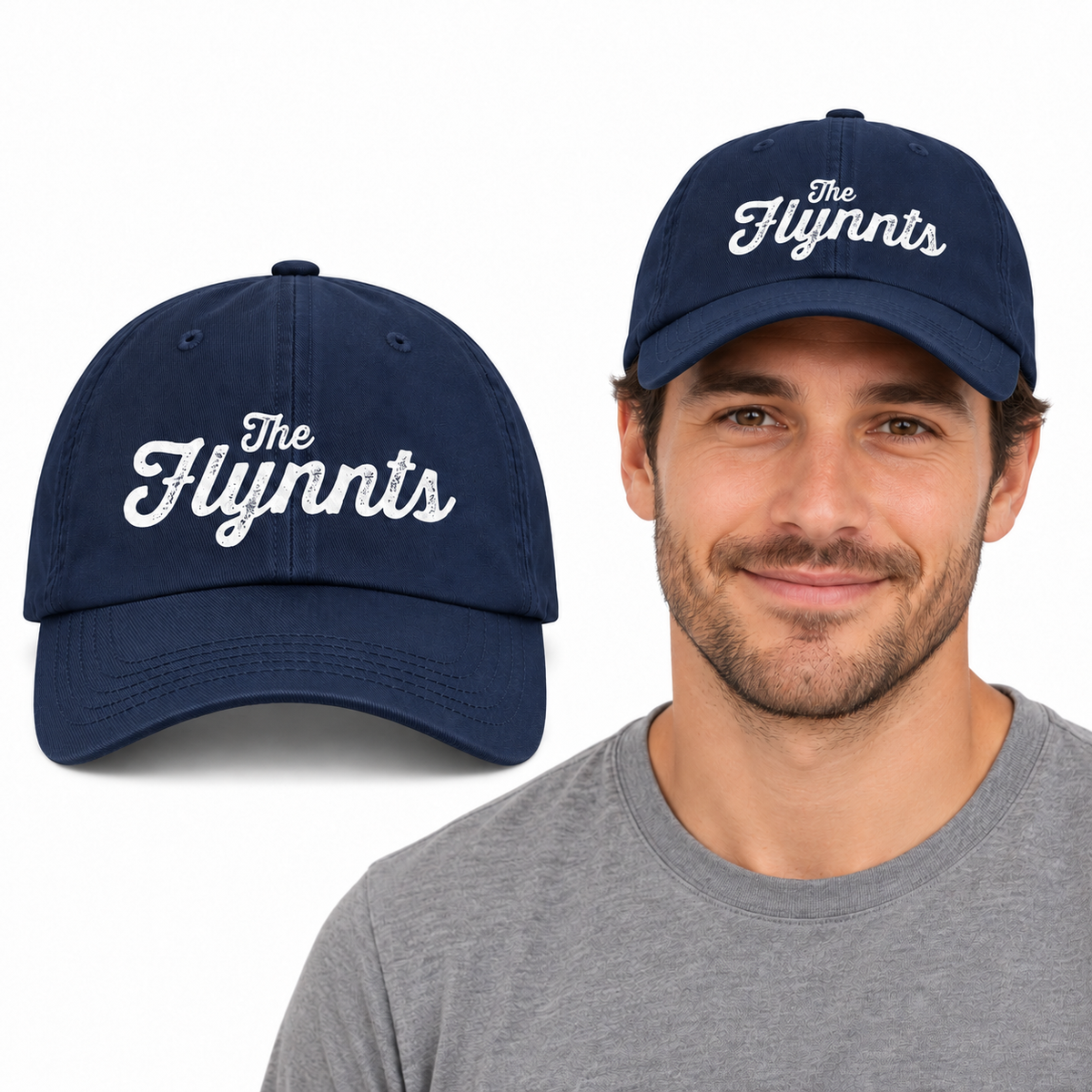 The Flynnts Baseball Cap - Uneek UC432 in Navy – The Flynnts logo mockup