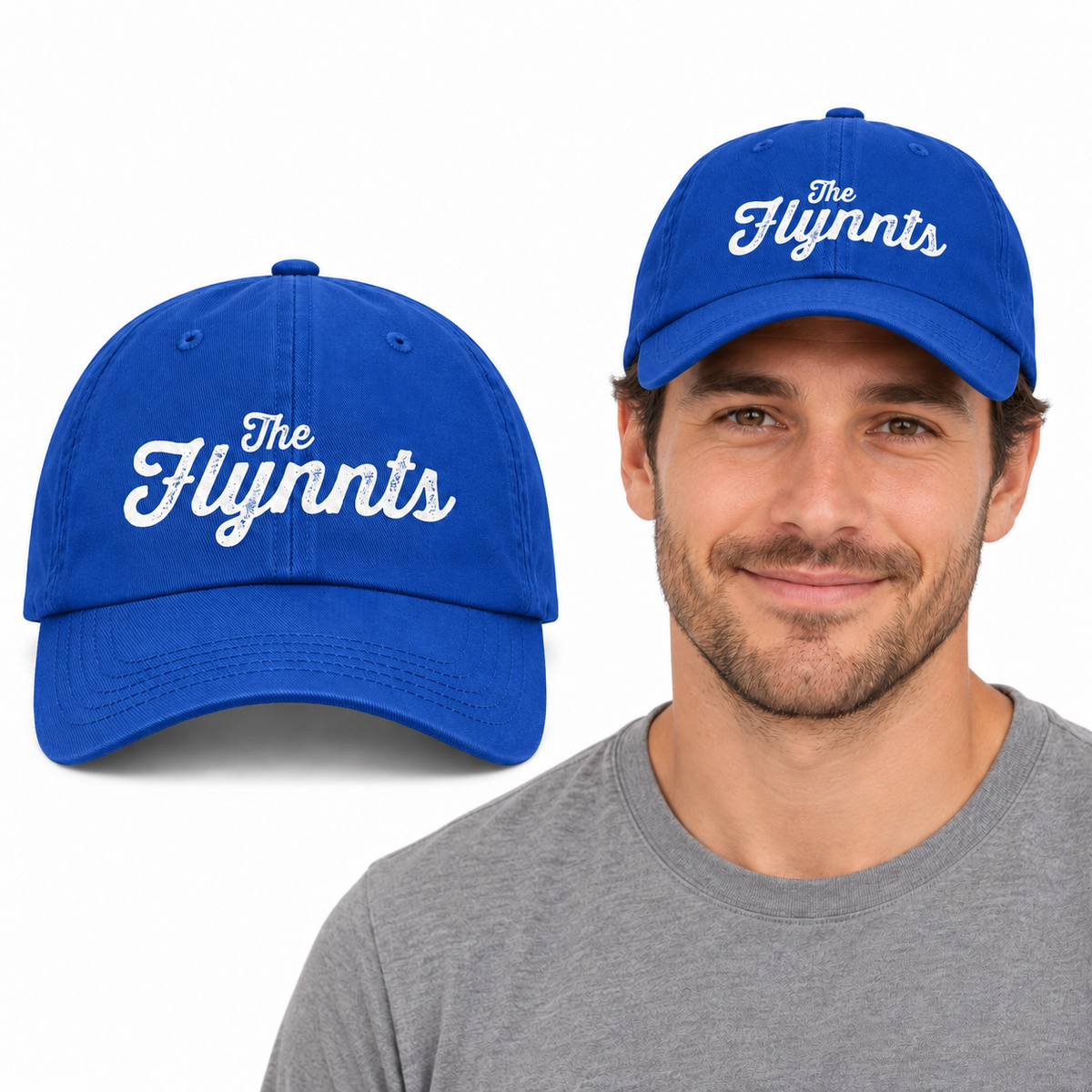 The Flynnts Baseball Cap - Uneek UC432 in Royal – The Flynnts logo mockup