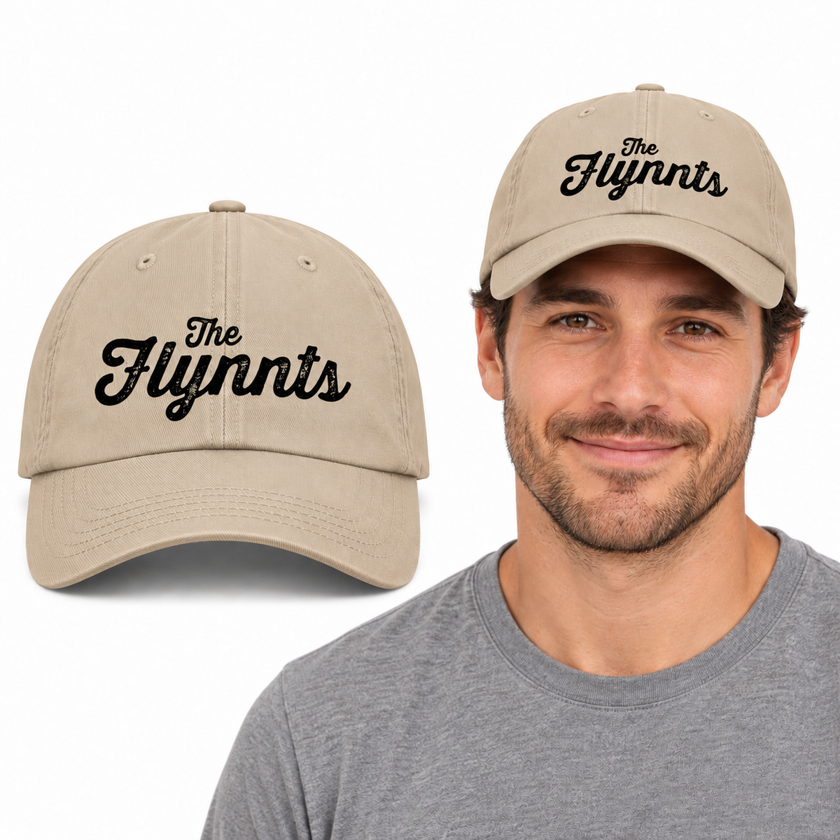 The Flynnts Baseball Cap - Uneek UC432 in Sand – The Flynnts logo mockup