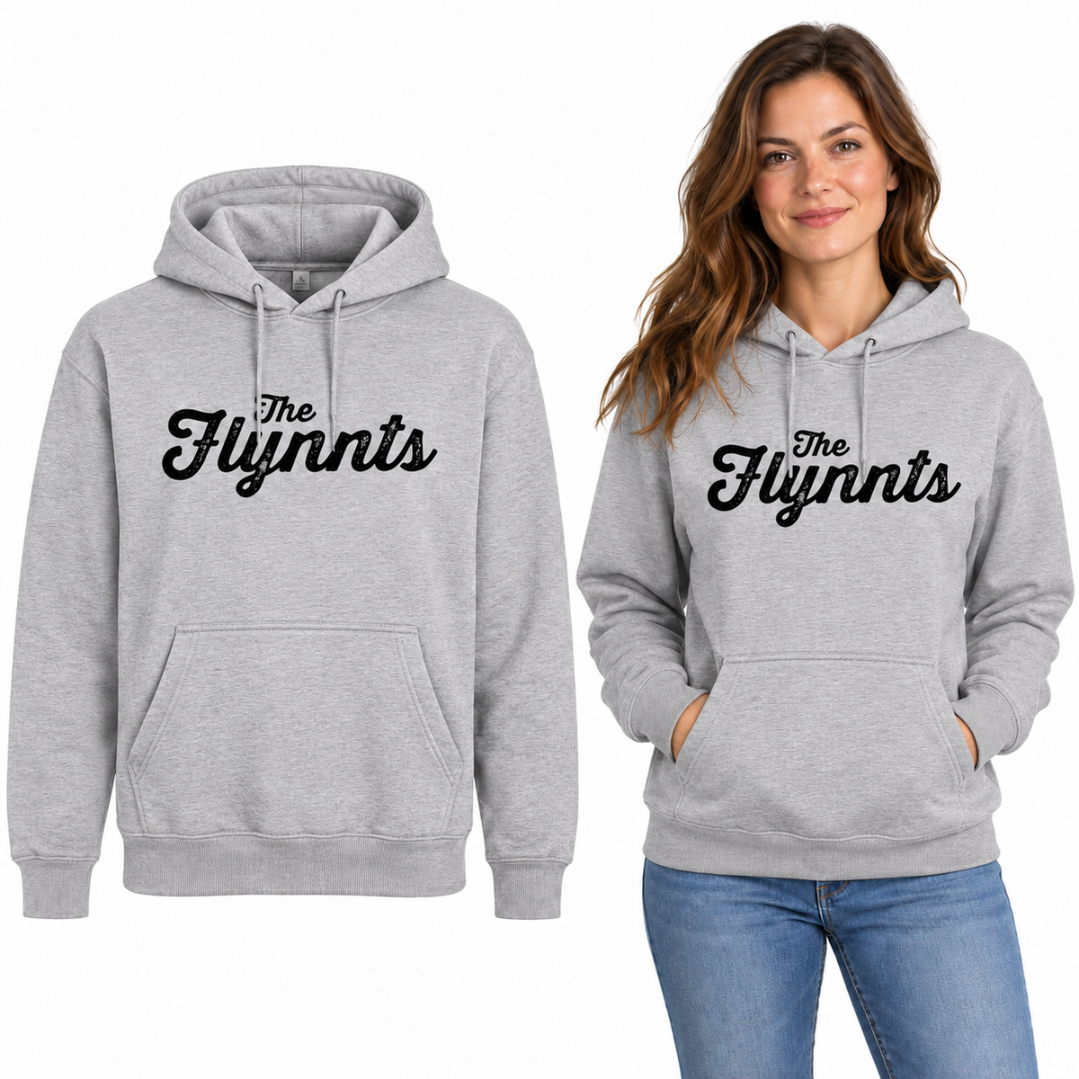 The Flynnts Hoodie in Heather Grey – The Flynnts logo mockup