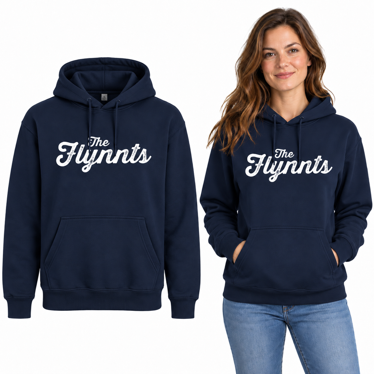 The Flynnts Hoodie in Navy – The Flynnts logo mockup