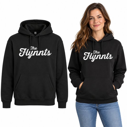 The Flynnts Hoodie in Black – The Flynnts logo mockup