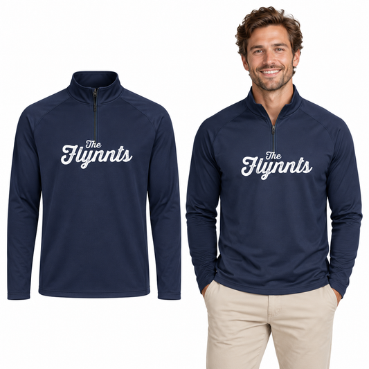 The Flynnts Quarter-Zip Top in Navy – The Flynnts logo mockup